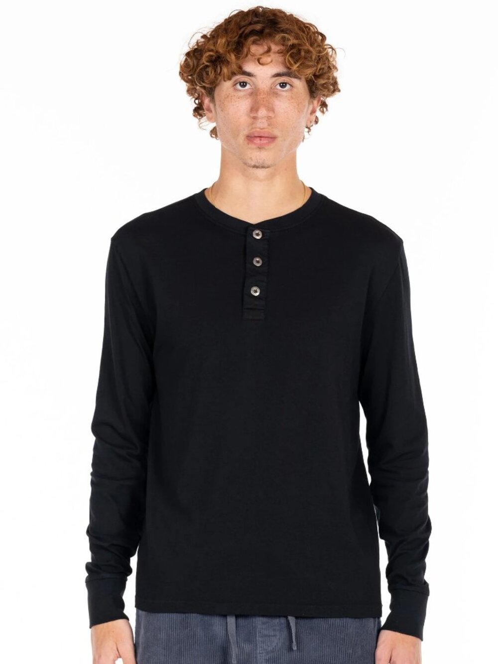 Original Paperbacks Black LS Henley/11249